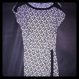 Beautiful Midi Chaps Brand B&W Diamond Dress